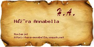 Héra Annabella névjegykártya